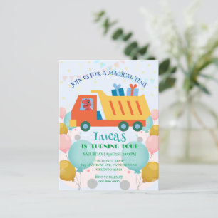 Postal Divertido dinosaurio Camión de la basura Nombre de