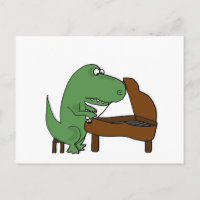Divertido Dinosaurio T-Rex jugando al piano
