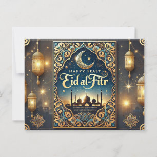 Postal Divertido Eid Mubarak - Elegante saludo Islámico