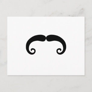 Postal Divertido estilo de bigote negro o bigote de bigot