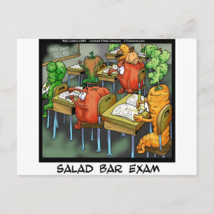 Postal Divertido examen de barra de ensaladas
