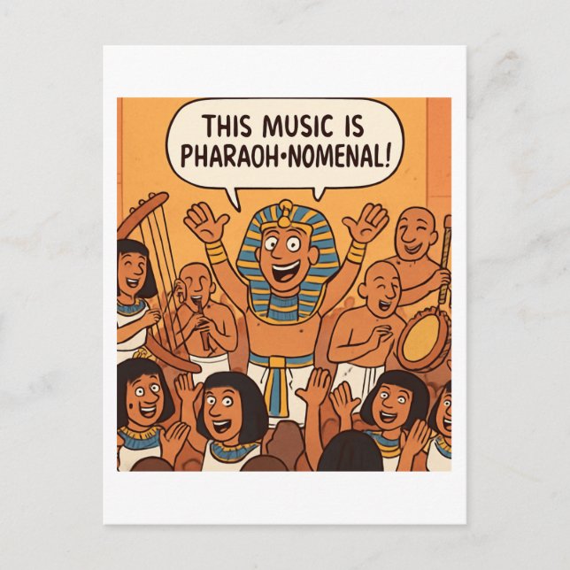 Postal Divertido faraón egipcio | Música faraón-nomenal (Anverso)