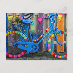 Postal Divertido Feliz Colorido Bicicleta Joyful Biciclet