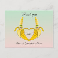 Divertido Gay Banana Heart Boda Gracias