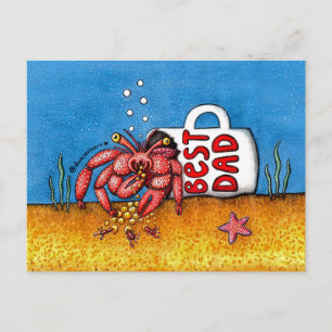 Postal Divertido Hermit Crab, el mejor papá del día del p