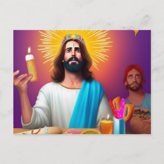 Postal Divertido Jesús colorido en su cumpleaños