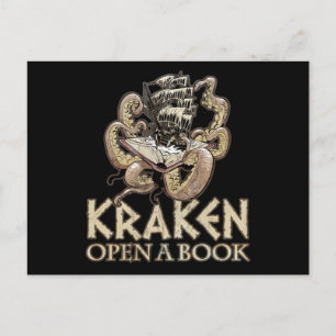 Postal Divertido lector de regalos de novela Imprimir Kra