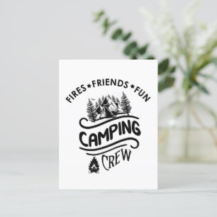 Postal Divertido lema de equipo de camping amigos campist