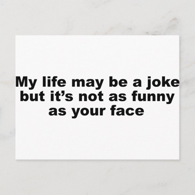 Postal ¡Divertido lema insultante! (Anverso)