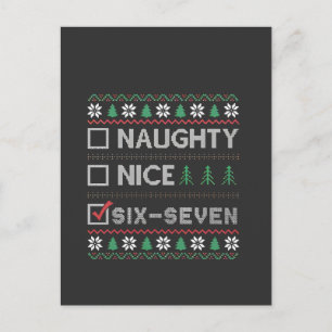 Postal Divertido Malo Bonito Seis Siete Feo Navidad 