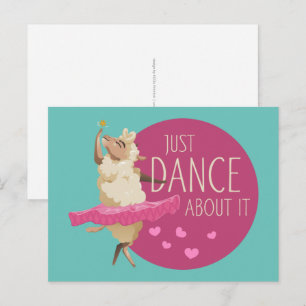Postal Divertido mensaje de oveja - Solamente baile acerc