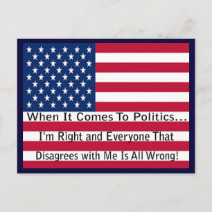 Postal Divertido mensaje político sobre estar en lo corre