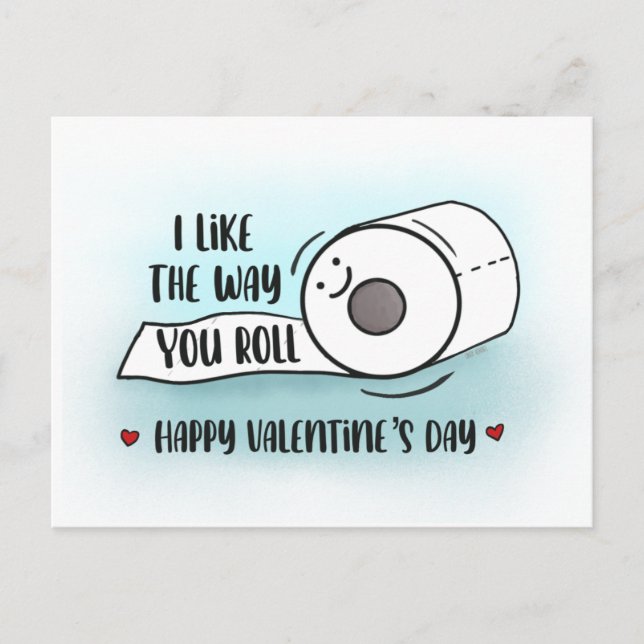 Postal Divertido papel de baño de San Valentín en aula (Anverso)