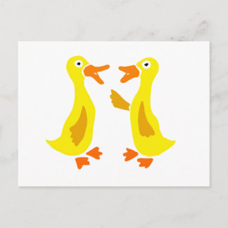 Postal Divertido parlante Ducks Art