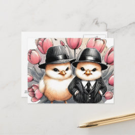 Postal Divertido pastel de Pascua con sabor a rosa