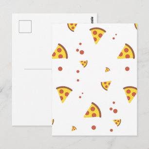 Postal Divertido patrón minimalista de pizza de pepperoni