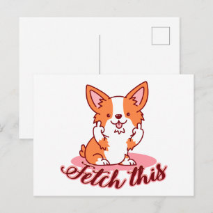 Postal Divertido perro de Corgi medio capta esto