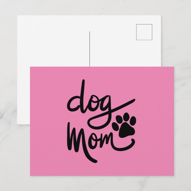 Postal Divertido perro Paw Dog Mom (Anverso / Reverso)