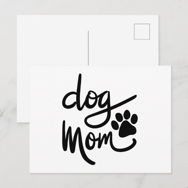 Postal Divertido perro Paw Dog Mom (Anverso / Reverso)