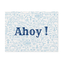 Divertido personalizado azul marino náutico