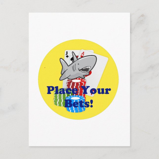 Postal Divertido Personalizado de apuestas de tiburones c (Anverso)