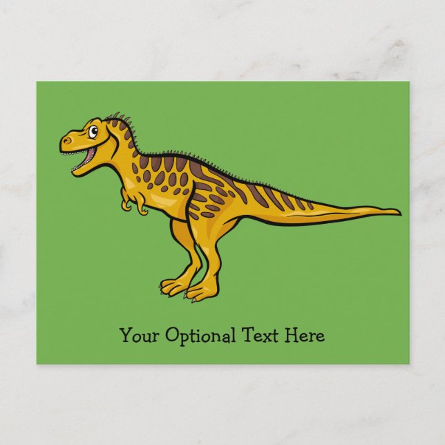 Postal Divertido personalizado de Dinosaurios texto y pos (Anverso)