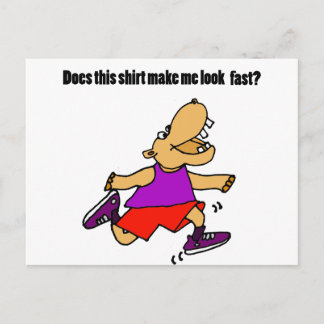 Postal Divertido Personalizado de Hippo Jogging