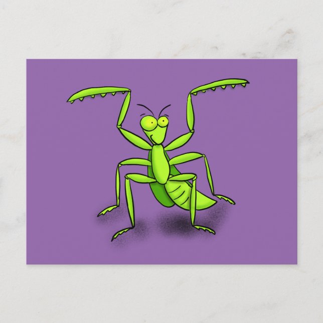 Postal Divertido personalizado de mantis rezando (Anverso)