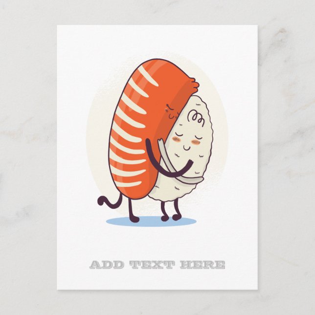 Postal Divertido Personalizado gráfico SUSHI HUG Teen Kaw (Anverso)