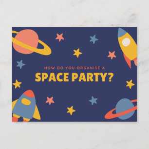 Postal Divertido Personalizado - Planeta Ilustrado Azul