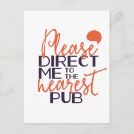 Postal Divertido, por favor, diríjanme al pub más cercano