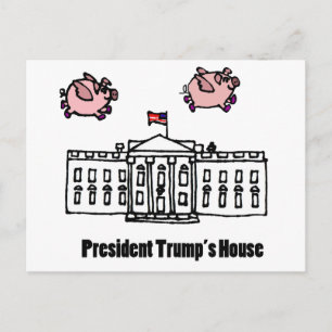 Postal Divertido presidente Trump cuando los cerdos vuela