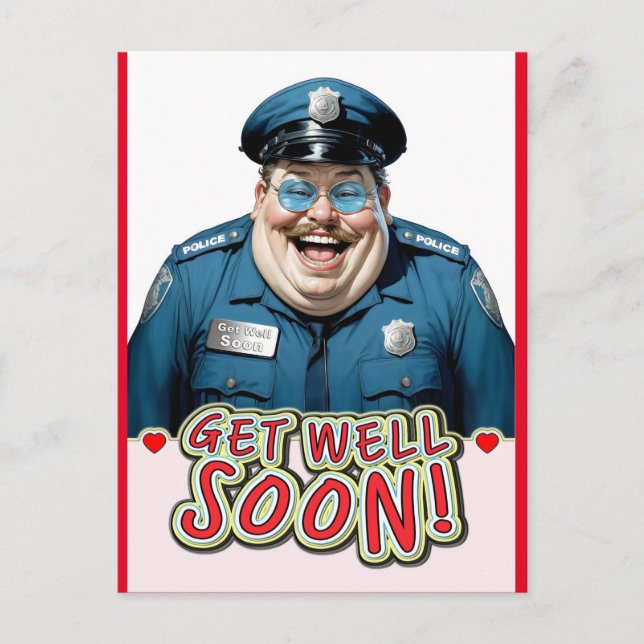 Postal divertido que te mejores pronto oficial (Anverso)