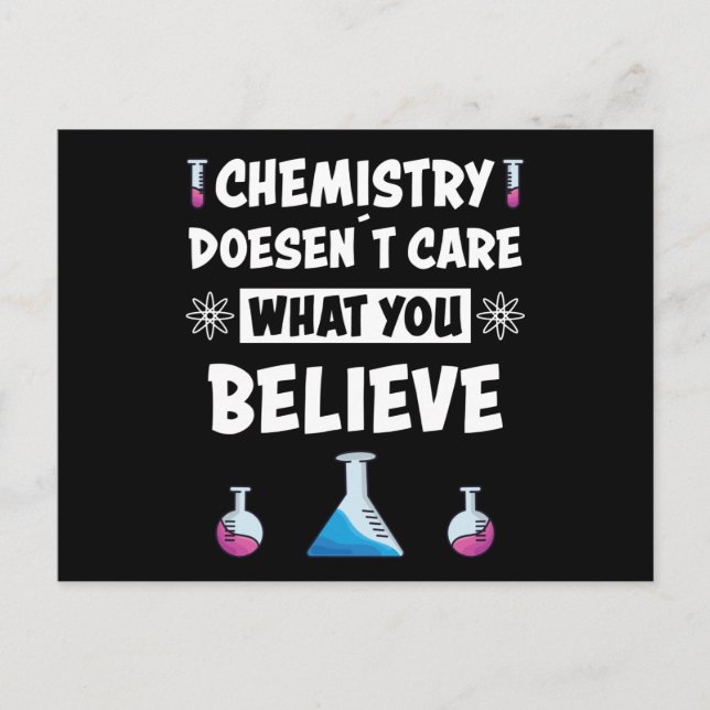Postal Divertido regalo de profesión química de química d (Anverso)