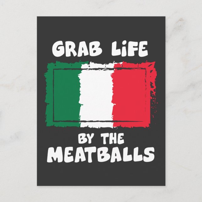 Postal Divertido regalo italiano Idea Meatball Bandera de (Anverso)
