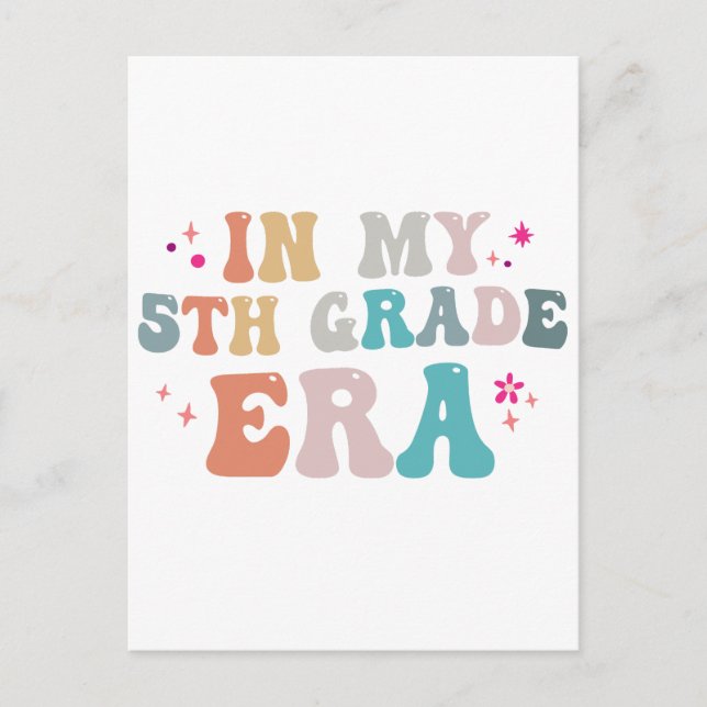 Postal Divertido Regreso a la Escuela En mi Era de 5to Gr (Anverso)
