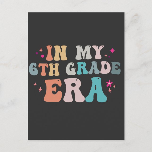 Postal Divertido Regreso a la Escuela En mi Era de 6to Gr (Anverso)