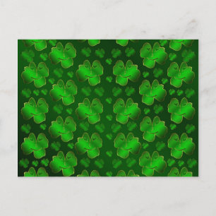 Postal divertido, riéndose, shamrock, verde, st patricks 