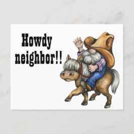Postal Divertido saludo de vecino Howdy