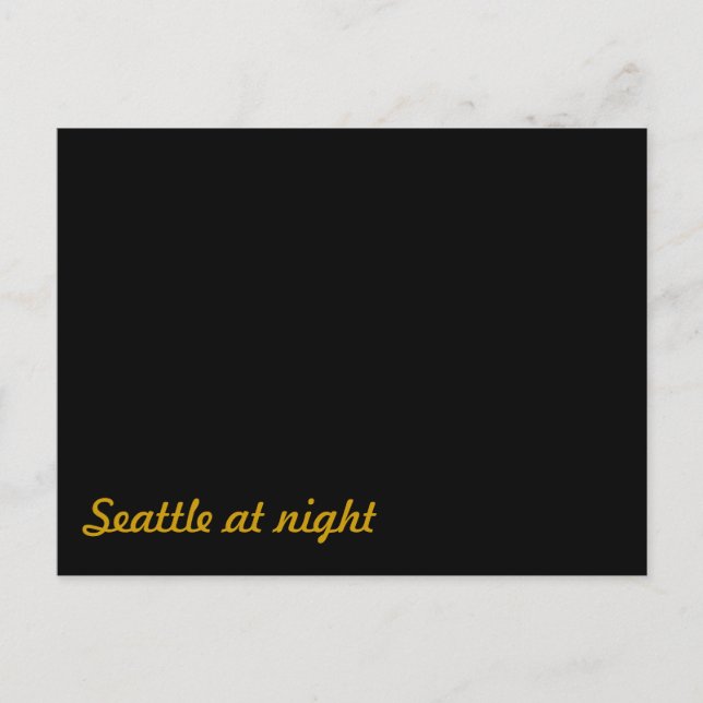 Postal Divertido: Seattle de noche (Anverso)