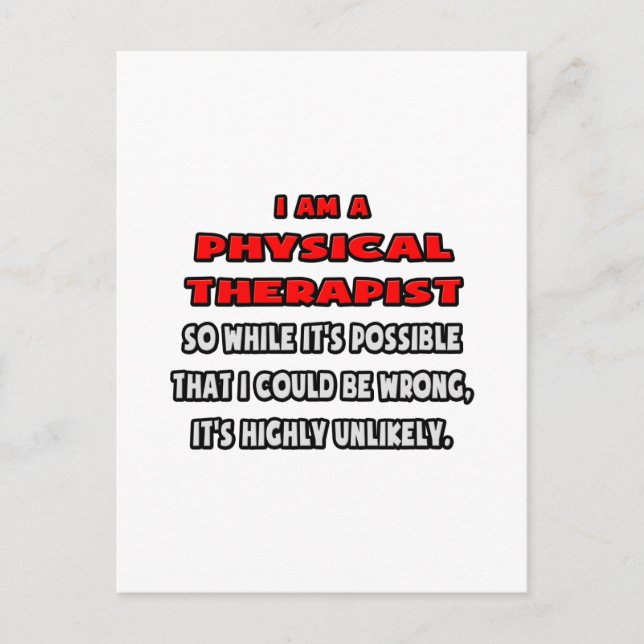 Postal Divertido Terapia Física .. Muy improbable (Anverso)