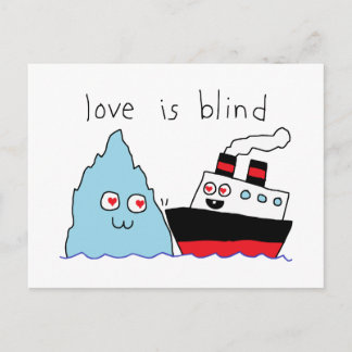 Postal Divertido Titanic y Iceberg Love Is Blind