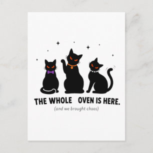 Postal Divertido Todo El Aquelarre Está Aquí Gatos Negros