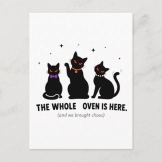Postal Divertido Todo El Aquelarre Está Aquí Gatos Negros
