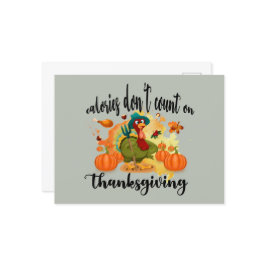 Postal divertido toro de las calorías de Acción de Gracia