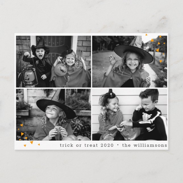 Postal Divertido truco o truco de Halloween de este año (Anverso)