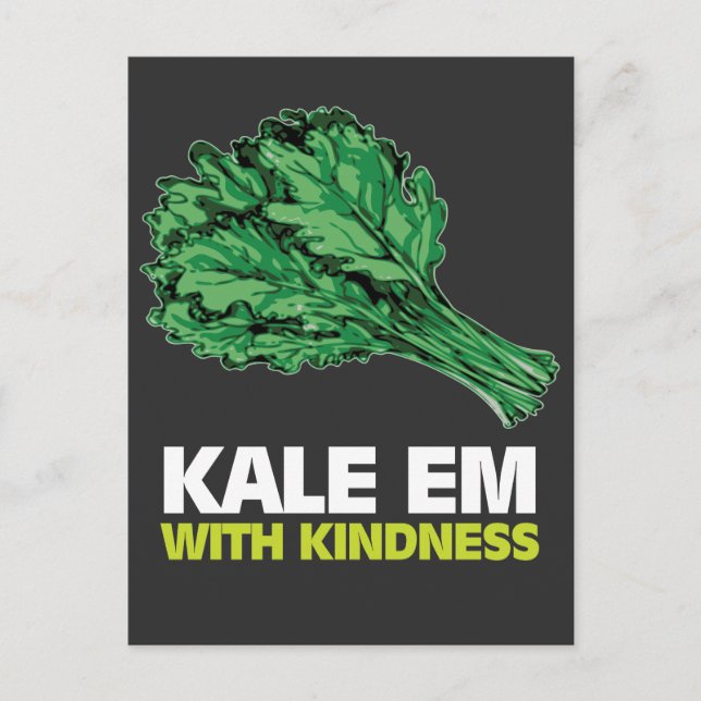 Postal Divertido Vegan Saying - Regalo Kale Healthy Food  (Anverso)