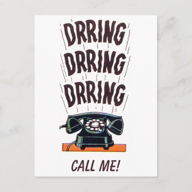 Postal Divertido Vintage Retro Antiguo Teléfono Clásico L (Anverso)