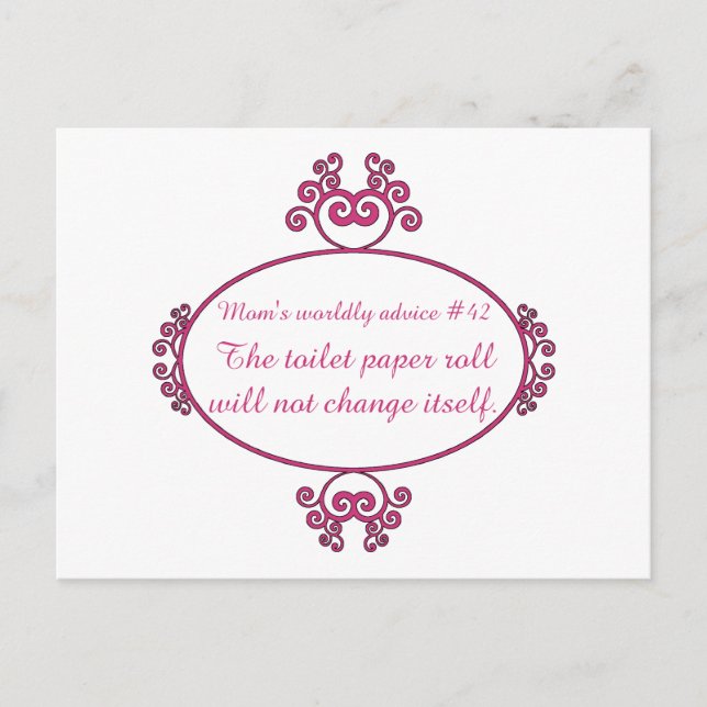 Postal Divertidos consejos de mamá sobre camisetas y rega (Anverso)