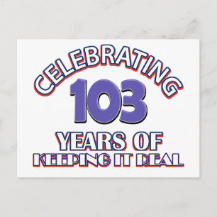 Postal Divertidos diseños de 103 años